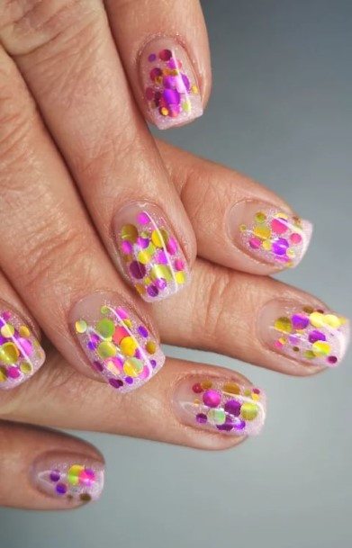 Fingernail Art Confetti Nail Designs For Girls