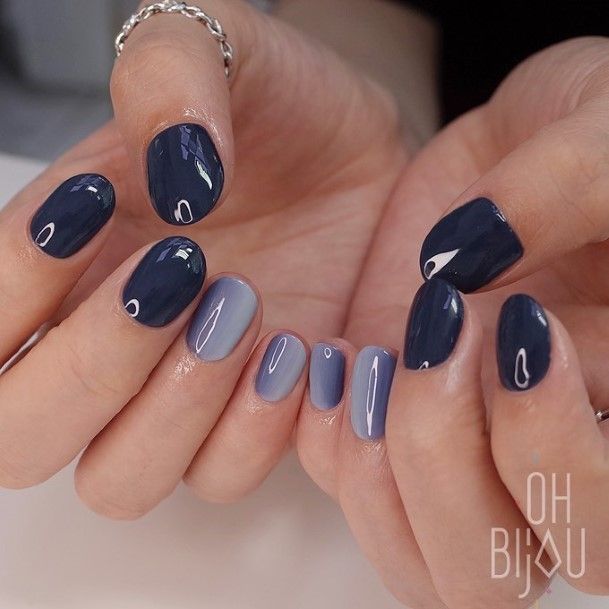 Fingernail Art Dark Blue Ombre Nail Designs For Girls