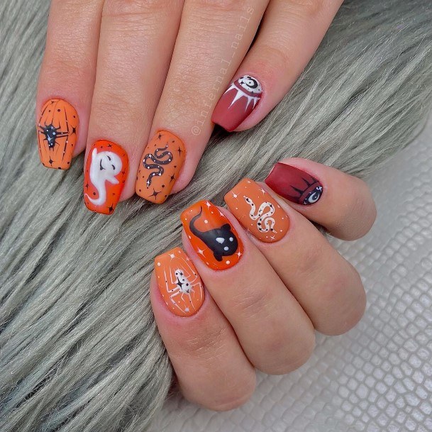 Top 100 Best Ghost Nails For Women - Haunted Fingernail Design Ideas