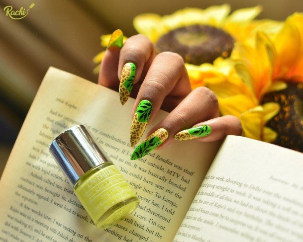 Fingernail Art Green And Yellow Nail Designs For Girls