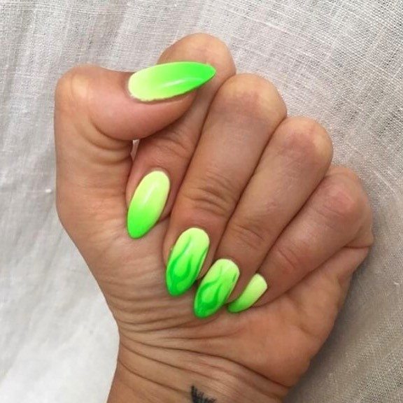 Fingernail Art Green Ombre Nail Designs For Girls