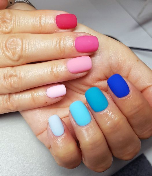 Fingernail Art Pink And Blue Nail Designs For Girls