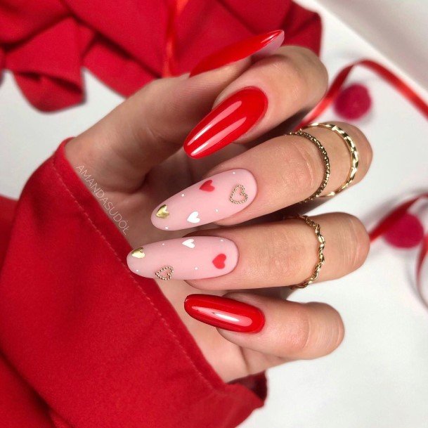 Fingernail Art Red And Nude Nail Designs For Girls