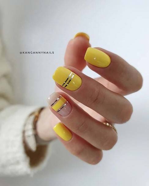 Fingernail Art Short Yellow Nail Designs For Girls