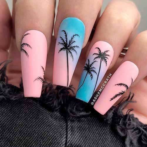 Fingernail Art Summer Matte Nail Designs For Girls