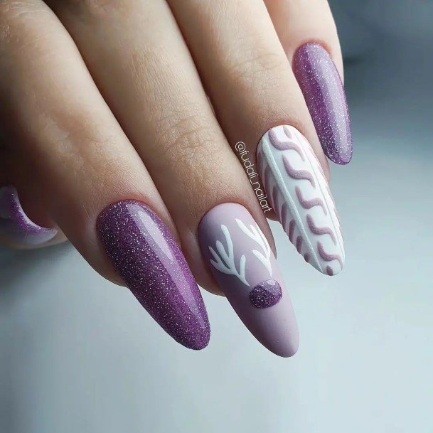 Fingernail Art White And Purple Nail Designs For Girls