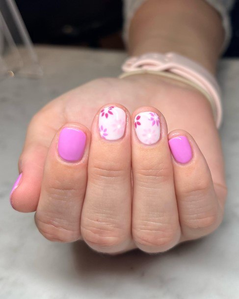 Fingernail Art White With Flowers Nail Designs For Girls