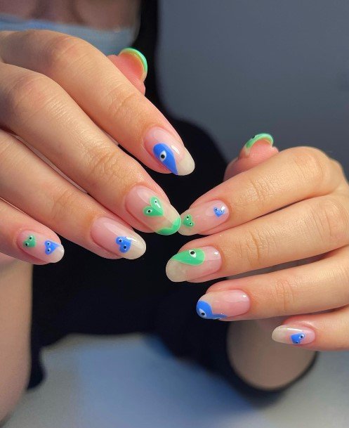 Fingernails Blue And Green Nail Designs For Women