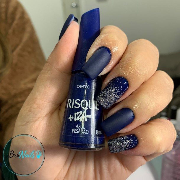 Fingernails Blue Glitter Nail Designs For Women