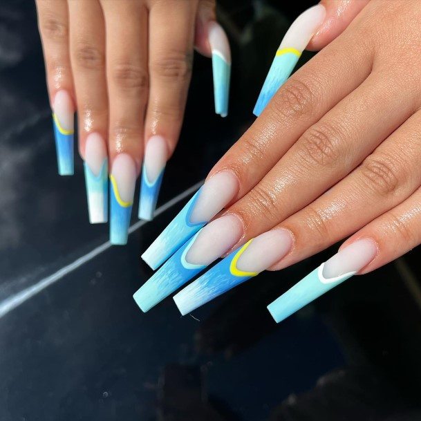 Fingernails Blue Ombre Nail Designs For Women