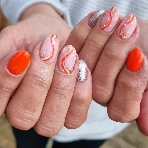 Fingernails Bright Coral Nail Designs For Women