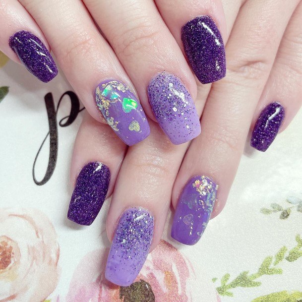 Fingernails Bright Purple Nail Designs For Women