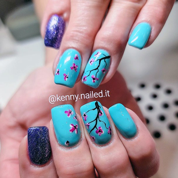 Fingernails Cherry Blossom Sakura Nail Designs For Women