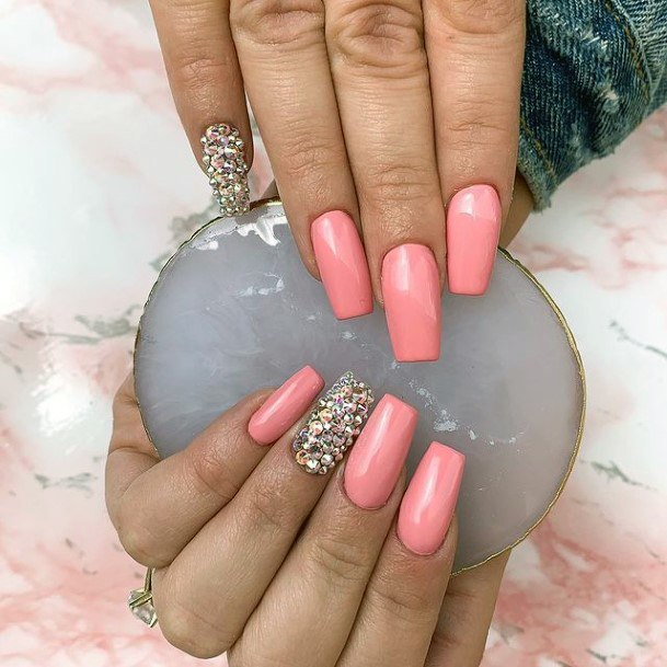 Fingernails Crystals Nail Designs For Women