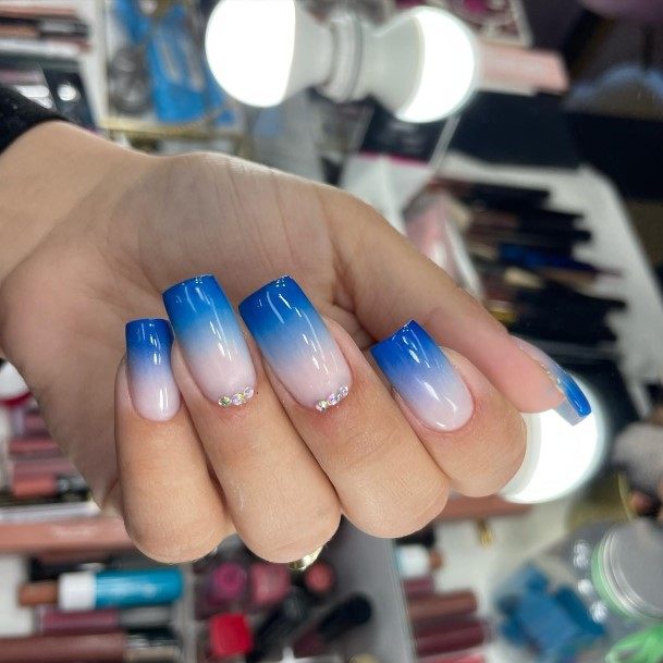 Fingernails Dark Blue Ombre Nail Designs For Women