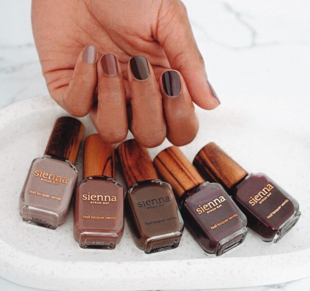 Fingernails Dark Brown Nail Designs For Women