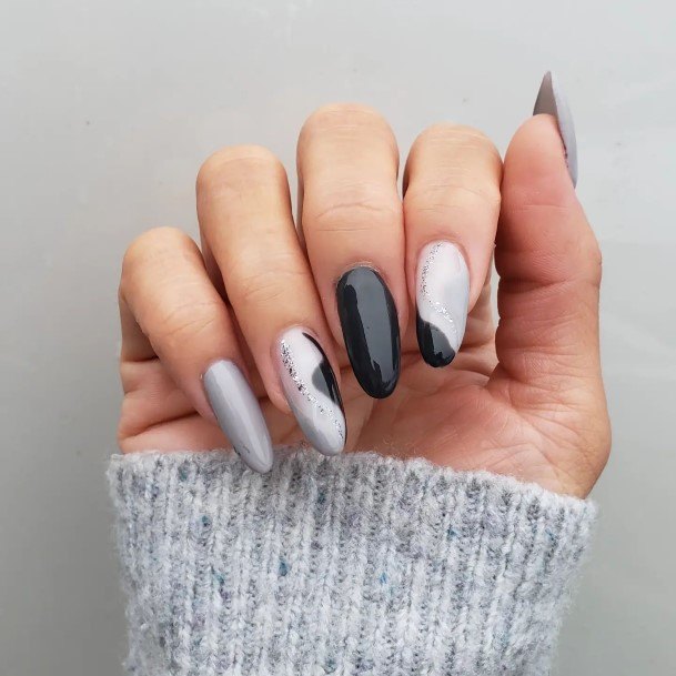 Fingernails Dark Grey Nail Designs For Women