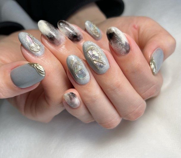 Fingernails Grey Nail Designs For Women