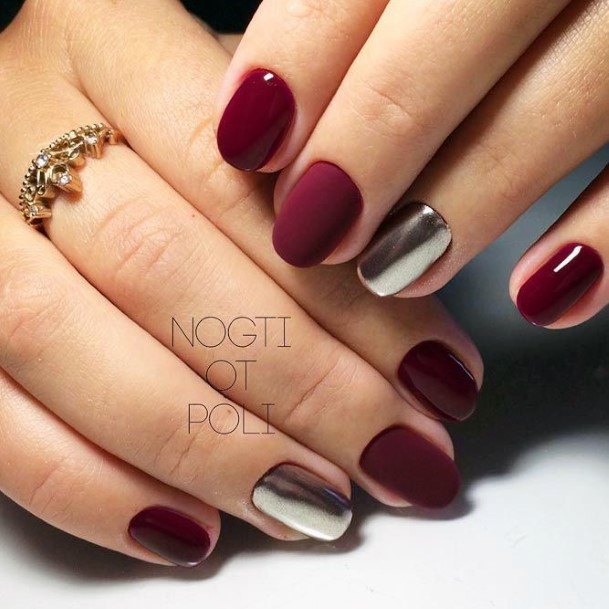 Fingernails Maroon Nail Designs For Women