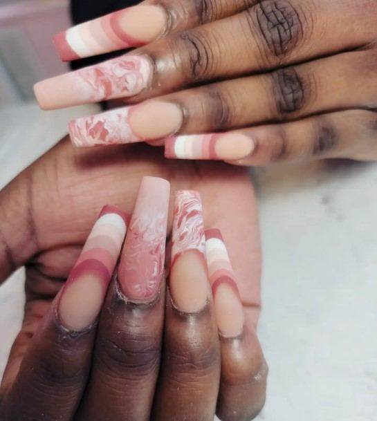 Fingernails Nude Marble Nail Designs For Women