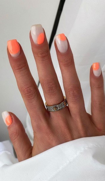Fingernails Orange And White Nail Designs For Women