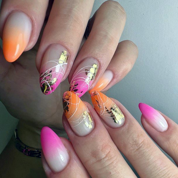 Fingernails Orange Nail Designs For Women