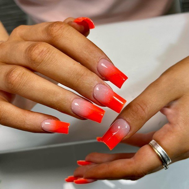 Fingernails Orange Ombre Nail Designs For Women