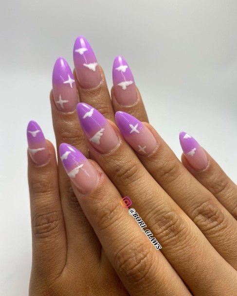 Fingernails Purple Ombre Nail Designs For Women