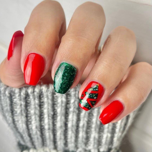 Fingernails Red And Green Nail Designs For Women