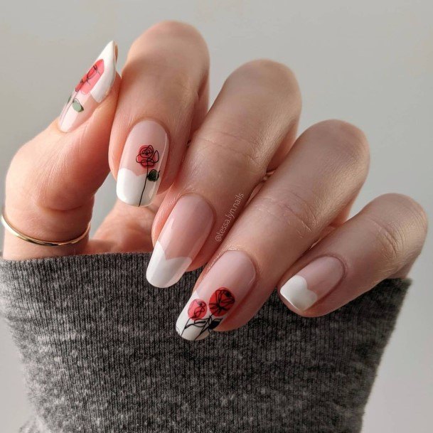 Fingernails Red And Nude Nail Designs For Women