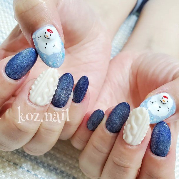 Fingernails Snowman Nail Designs For Women