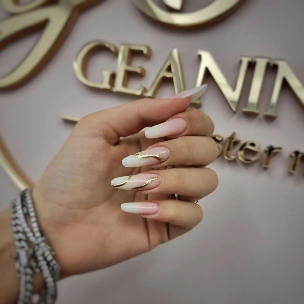 Fingernails White Almond Shaped Nail Designs For Women