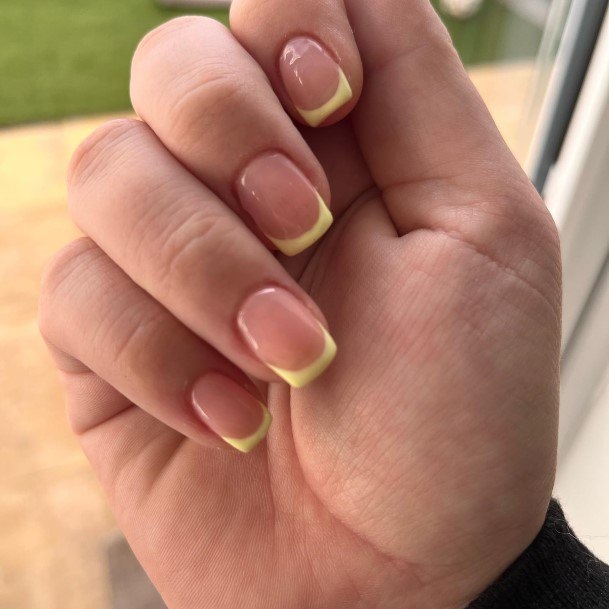 Fingernails Yellow French Tip Nail Designs For Women