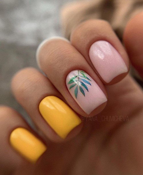 Fingernails Yellow Square Nail Designs For Women