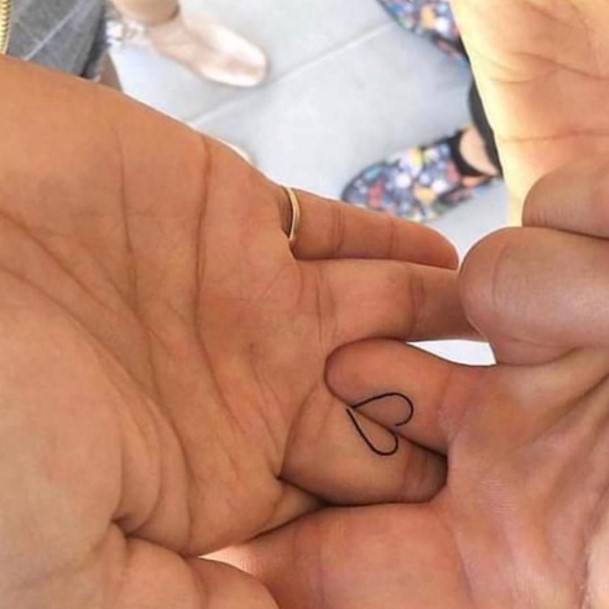 Fingers Matching Puzzle Heart Tattoo