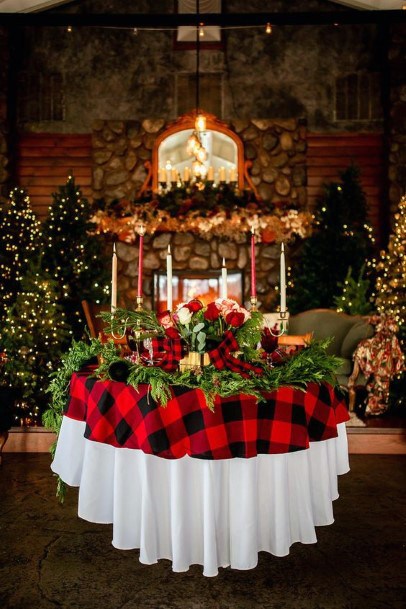 Fireplace Christmas Wedding Flowers