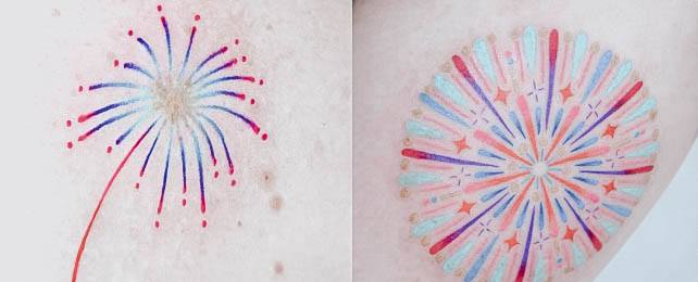 Top 100 Best Fireworks Tattoos For Women – Pyrotechnic Design Ideas