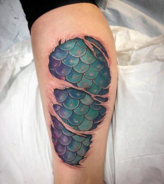 Fish Scales Girls Tattoo Ideas