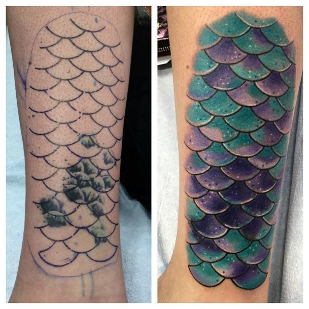 Fish Scales Tattoo Design Inspiration For Women