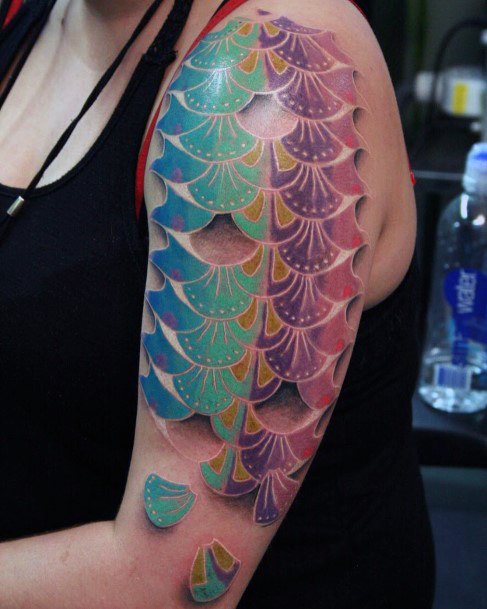 Fish Scales Tattoo For Ladies