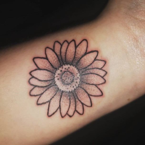 Flamboyant Sunflower Tattoo Womens Forearms