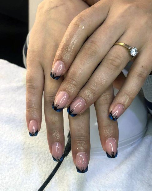 Flaming Black Tips April Nails Women