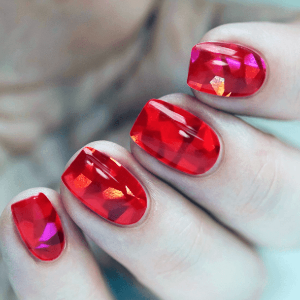 Flaming Glass Nails For Women