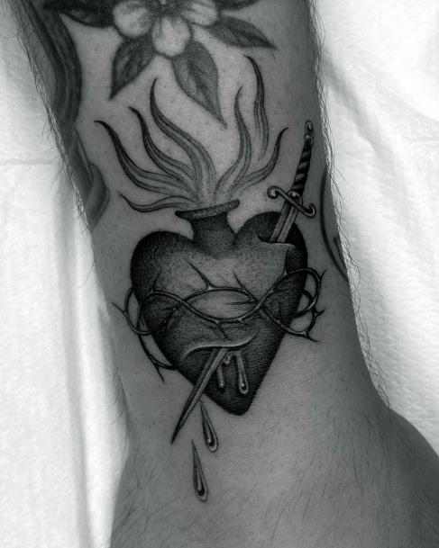 Flaming Heart Tattoos Feminine Ideas