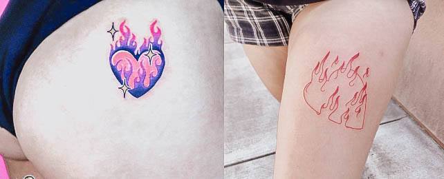 Top 100 Best Flaming Heart Tattoos For Women – Burning Design Ideas