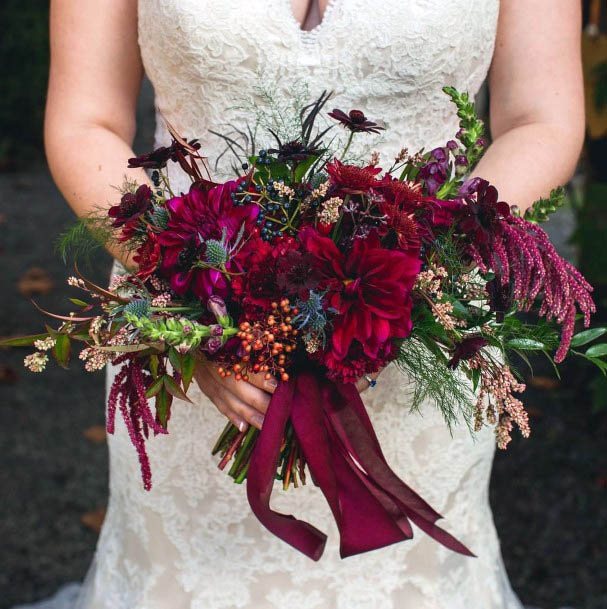 Flaming Red Wedding Flowers