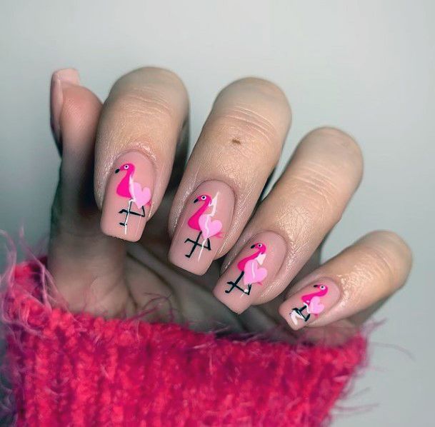 Flamingo Nail Sticker Art Women