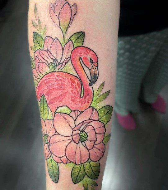 Flamingo Tattoo For Ladies