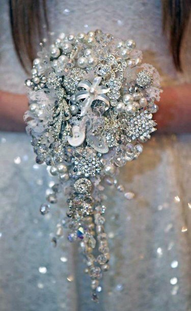 Flashy Elegant Jewel Wedding Bouquet Inspiration Ideas Bling