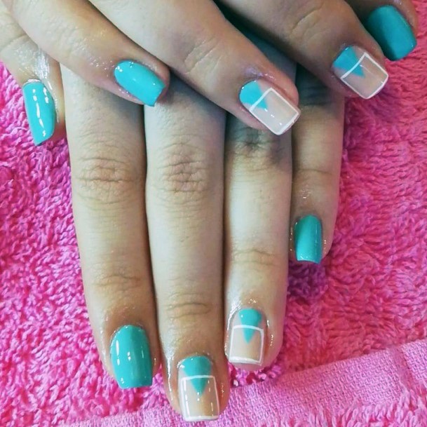 Flattering Girly Sumer Triangle Nails Turquoise Ideas For Women